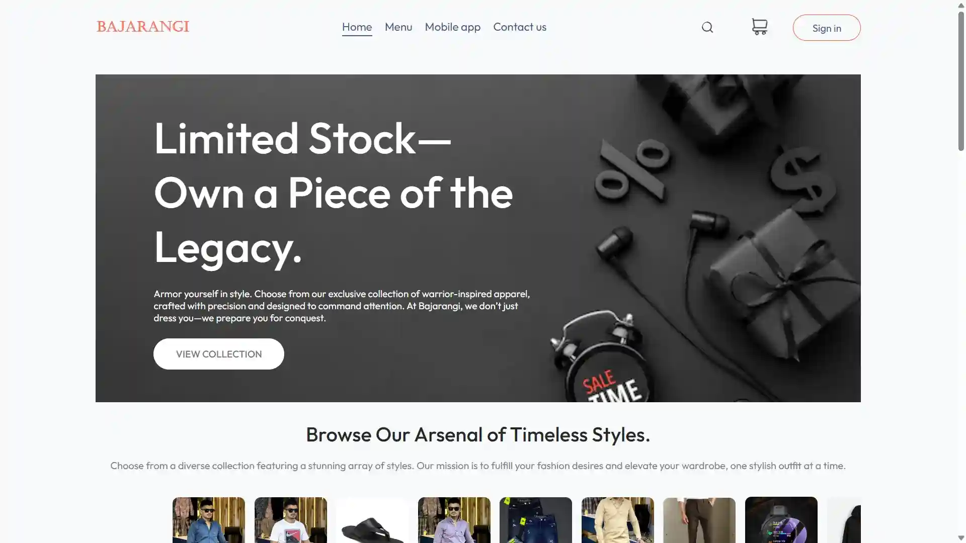 Tejas Hande - Clothes Ordering Website Image