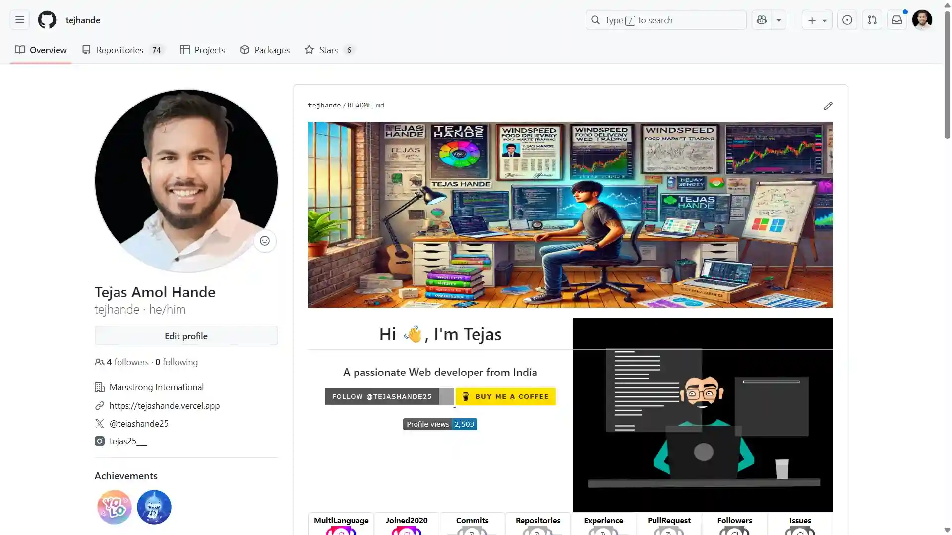 Tejas Hande - GitHub Profile